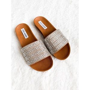 Steve Madden Dazzle Rhinestone Slip-on Sandals